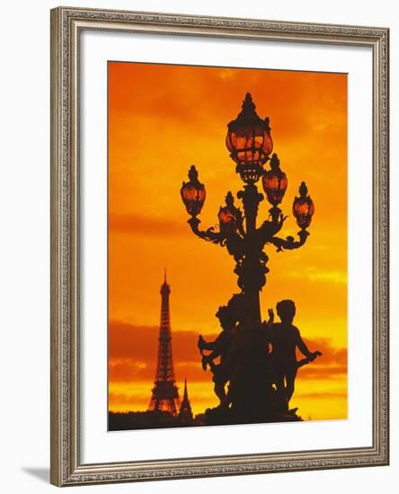 Street Light on Pont Alexandre III at Sunset-Murat Taner-Framed Photographic Print