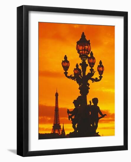 Street Light on Pont Alexandre III at Sunset-Murat Taner-Framed Photographic Print