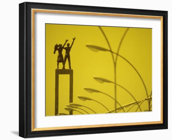 Street Lights and Monument in Jakarta, Indonesia-Co Rentmeester-Framed Photographic Print