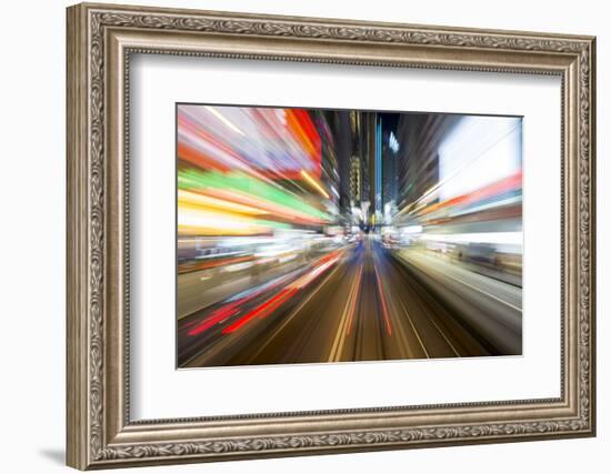 Street Lights from Hong Kong Tramway Street Car, China-Paul Souders-Framed Photographic Print