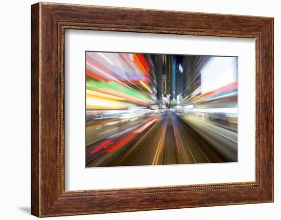 Street Lights from Hong Kong Tramway Street Car, China-Paul Souders-Framed Photographic Print