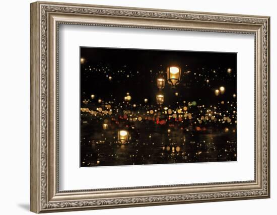 Street Lights in the Night, Abstract, Paris, France-Skaya-Framed Photographic Print