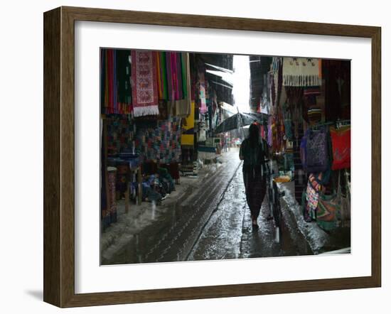 Street Lined with Souvenir Shops, Antigua, Guatemala-Keren Su-Framed Photographic Print