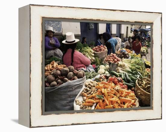 Street Market, Cuzco, Peru, South America-Charles Bowman-Framed Premier Image Canvas
