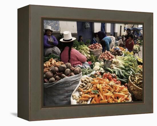 Street Market, Cuzco, Peru, South America-Charles Bowman-Framed Premier Image Canvas