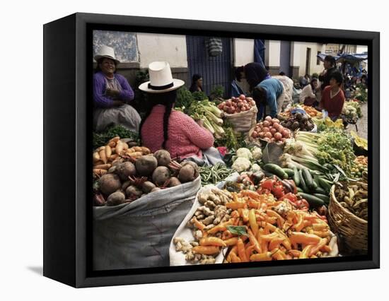 Street Market, Cuzco, Peru, South America-Charles Bowman-Framed Premier Image Canvas