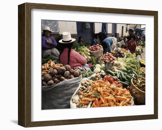 Street Market, Cuzco, Peru, South America-Charles Bowman-Framed Photographic Print