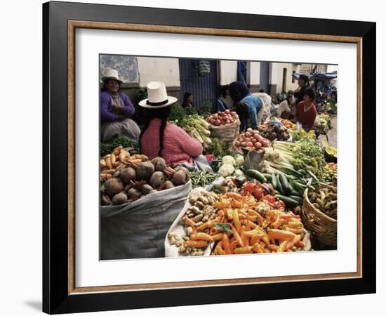 Street Market, Cuzco, Peru, South America-Charles Bowman-Framed Photographic Print