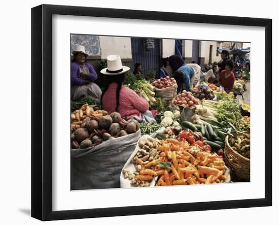 Street Market, Cuzco, Peru, South America-Charles Bowman-Framed Photographic Print