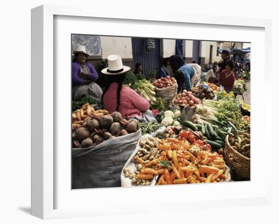 Street Market, Cuzco, Peru, South America-Charles Bowman-Framed Photographic Print