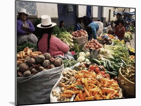 Street Market, Cuzco, Peru, South America-Charles Bowman-Mounted Photographic Print