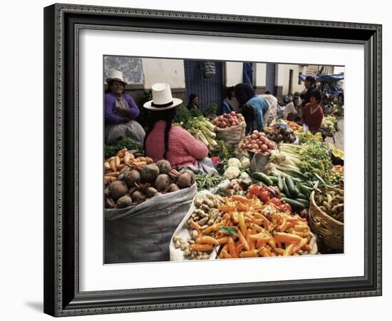 Street Market, Cuzco, Peru, South America-Charles Bowman-Framed Photographic Print