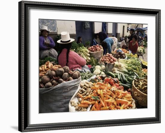 Street Market, Cuzco, Peru, South America-Charles Bowman-Framed Photographic Print