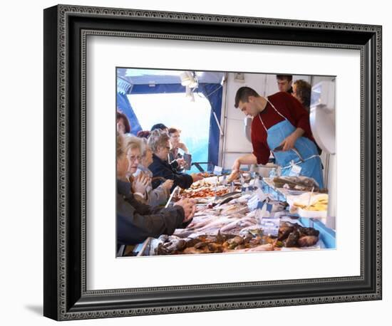 Street Market, Merchant's Stall with Fish, Sanary, Var, Cote d'Azur, France-Per Karlsson-Framed Photographic Print