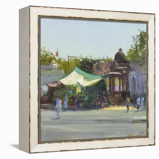 Street Market near Mandore Gardens, Rajasthan-Andrew Gifford-Framed Premier Image Canvas