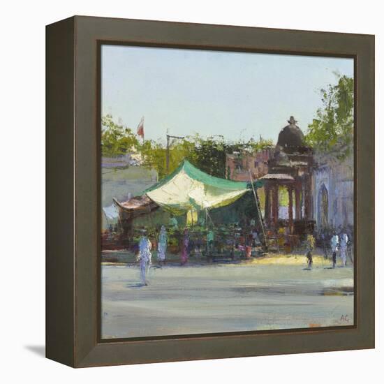 Street Market near Mandore Gardens, Rajasthan-Andrew Gifford-Framed Premier Image Canvas