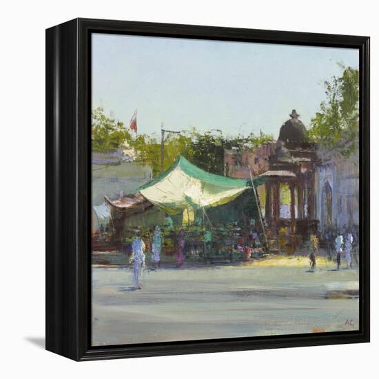 Street Market near Mandore Gardens, Rajasthan-Andrew Gifford-Framed Premier Image Canvas