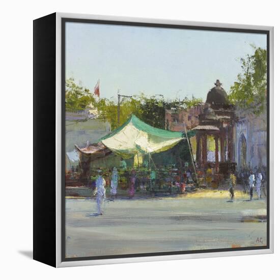 Street Market near Mandore Gardens, Rajasthan-Andrew Gifford-Framed Premier Image Canvas