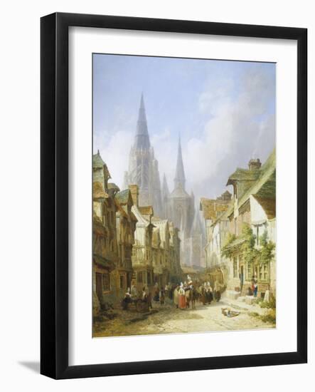 Street Market, Rouen-Caleb Robert Stanley-Framed Giclee Print