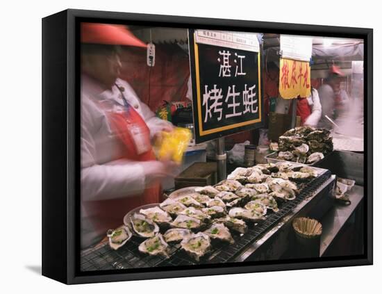 Street Market Selling Oysters in Wanfujing Shopping Street, Beijing, China-Kober Christian-Framed Premier Image Canvas