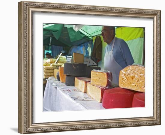 Street Market Stall Selling Cheese, Montevideo, Uruguay-Per Karlsson-Framed Photographic Print