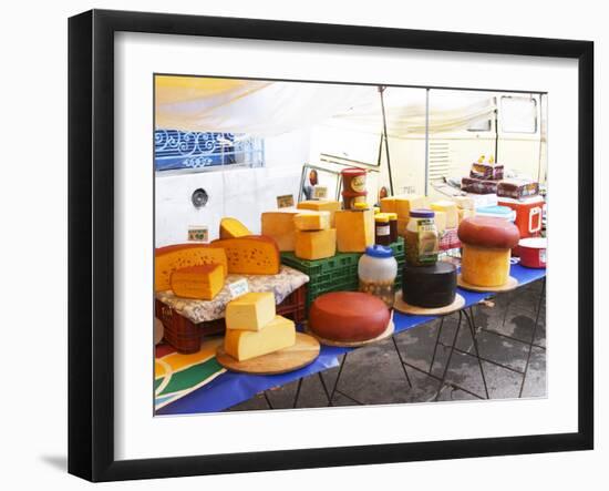 Street Market Stall Selling Cheese, Montevideo, Uruguay-Per Karlsson-Framed Photographic Print