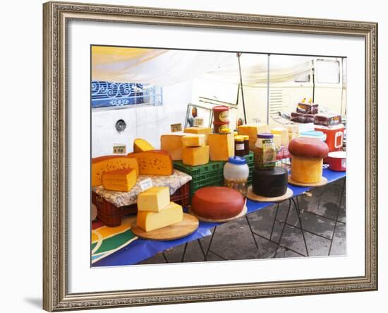 Street Market Stall Selling Cheese, Montevideo, Uruguay-Per Karlsson-Framed Photographic Print