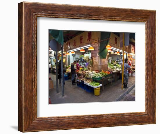 Street Market Vegetables, Hong Kong, China-Julie Eggers-Framed Photographic Print