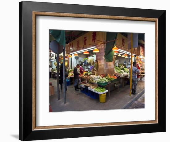 Street Market Vegetables, Hong Kong, China-Julie Eggers-Framed Photographic Print