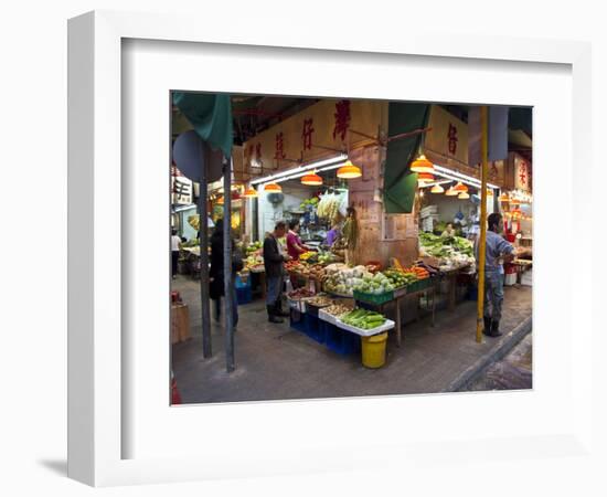 Street Market Vegetables, Hong Kong, China-Julie Eggers-Framed Photographic Print