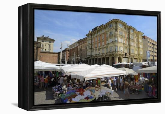 Street Market, Via Irnerio, Bologna, Emilia-Romagna, Italy, Europe-Peter Richardson-Framed Premier Image Canvas