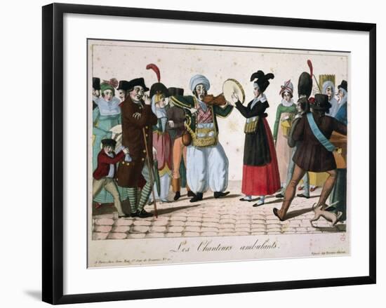 Street Musicians Performing in Streets of Paris, France-null-Framed Giclee Print