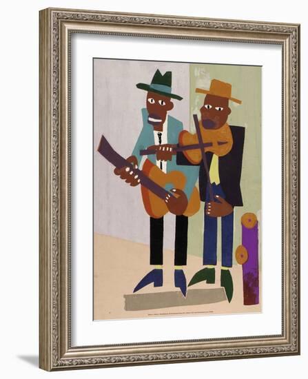 Street Musicians-William H Johnson-Framed Art Print