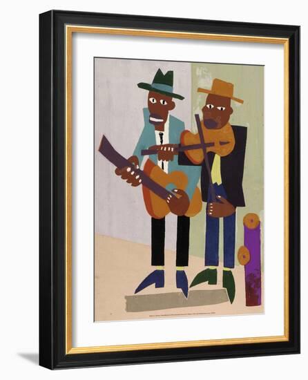 Street Musicians-William H Johnson-Framed Art Print