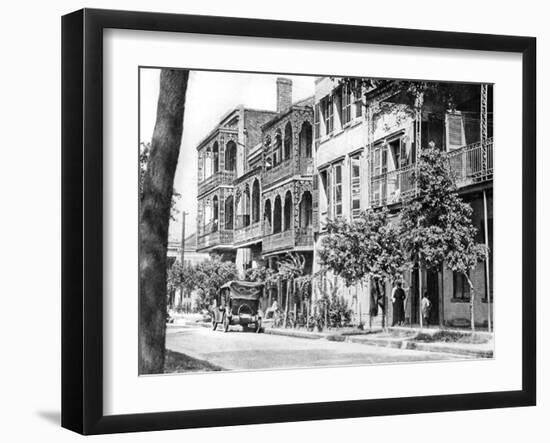 Street of Balconies in the Vieux Carre, New Orleans, 1925 (B/W Photo)-American Photographer-Framed Giclee Print