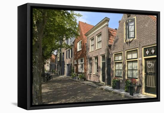Street of Uniquely Individual Dutch Houses, Zuider Havendijk, Enkhuizen, North Holland, Netherlands-Peter Richardson-Framed Premier Image Canvas