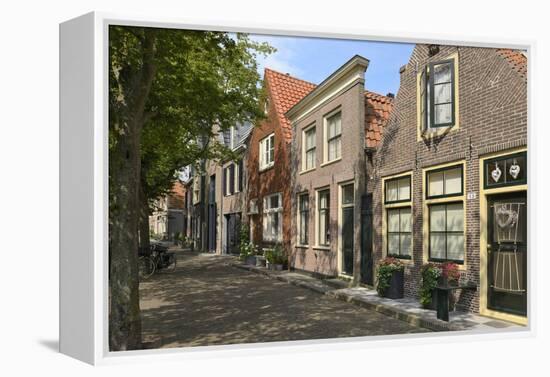 Street of Uniquely Individual Dutch Houses, Zuider Havendijk, Enkhuizen, North Holland, Netherlands-Peter Richardson-Framed Premier Image Canvas