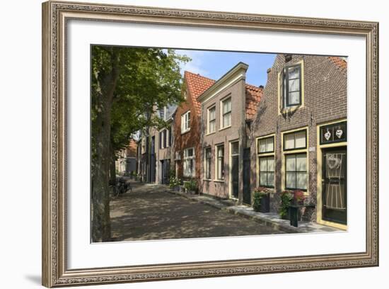 Street of Uniquely Individual Dutch Houses, Zuider Havendijk, Enkhuizen, North Holland, Netherlands-Peter Richardson-Framed Photographic Print