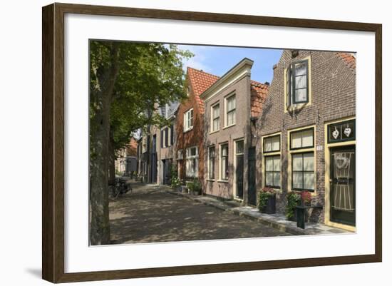 Street of Uniquely Individual Dutch Houses, Zuider Havendijk, Enkhuizen, North Holland, Netherlands-Peter Richardson-Framed Photographic Print