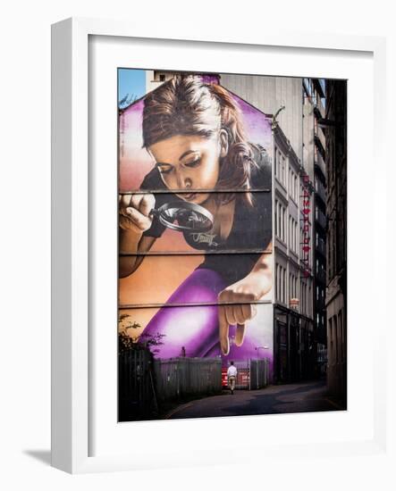 Street Painting on a Wall in Glasgow-Craig Roberts-Framed Photographic Print
