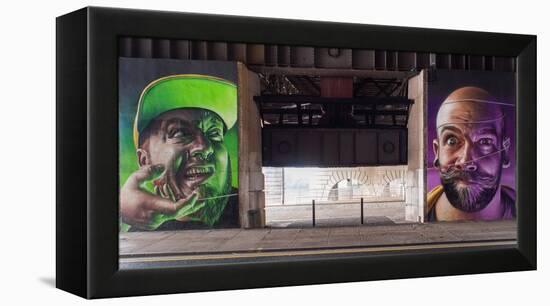 Street Painting on a Wall in Glasgow-Craig Roberts-Framed Premier Image Canvas