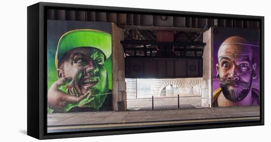 Street Painting on a Wall in Glasgow-Craig Roberts-Framed Premier Image Canvas