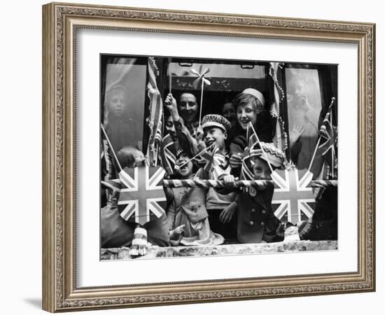 Street Party for Coronation of Queen Elizabeth Ii-Staff-Framed Photographic Print