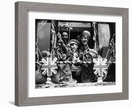 Street Party for Coronation of Queen Elizabeth Ii-Staff-Framed Photographic Print
