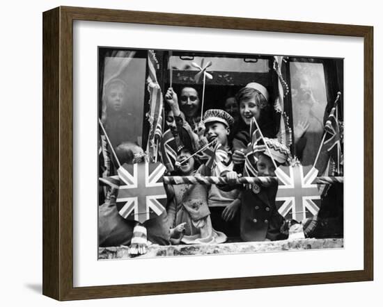 Street Party for Coronation of Queen Elizabeth Ii-Staff-Framed Photographic Print