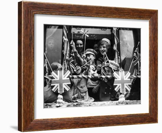 Street Party for Coronation of Queen Elizabeth Ii-Staff-Framed Photographic Print