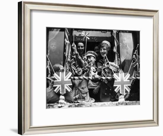 Street Party for Coronation of Queen Elizabeth Ii-Staff-Framed Photographic Print