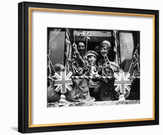 Street Party for Coronation of Queen Elizabeth Ii-Staff-Framed Photographic Print