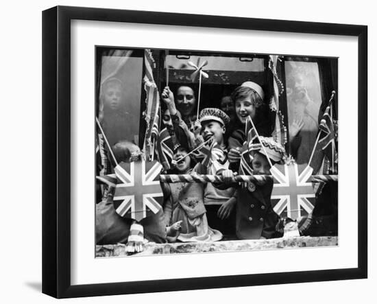 Street Party for Coronation of Queen Elizabeth Ii-Staff-Framed Photographic Print