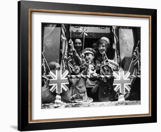 Street Party for Coronation of Queen Elizabeth Ii-Staff-Framed Photographic Print